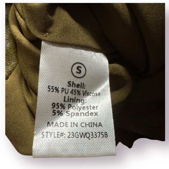 Fashion Nova Carry It Well Washed Faux Leather Olive Set Maxi Skirt S and Top M - Picture 6 of 10